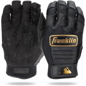 Franklin Sports MLB Baseball Batting Gloves – CFX Pro Adult + Youth – Baseball + Softball – Multiple Sizes + Colors(Black/Gold)