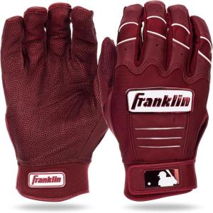 Franklin Sports MLB Baseball Batting Gloves – CFX Pro Adult + Youth – Baseball + Softball – Multiple Sizes + Colors(Burgundy)