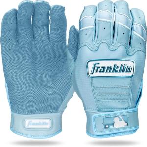 Franklin Sports MLB Baseball Batting Gloves – CFX Pro Adult + Youth – Baseball + Softball – Multiple Sizes + Colors(Carolina Blue/White)