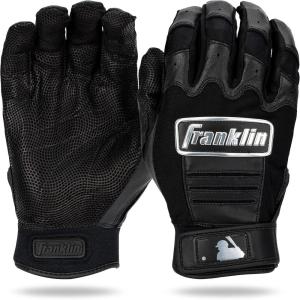 Franklin Sports MLB Baseball Batting Gloves – CFX Pro Adult + Youth – Baseball + Softball – Multiple Sizes + Colors(Chrome Black)