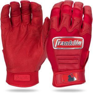 Franklin Sports MLB Baseball Batting Gloves – CFX Pro Adult + Youth – Baseball + Softball – Multiple Sizes + Colors(Chrome Red)
