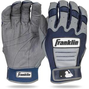 Franklin Sports MLB Baseball Batting Gloves – CFX Pro Adult + Youth – Baseball + Softball – Multiple Sizes + Colors(Gray/Navy)