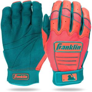 Franklin Sports MLB Baseball Batting Gloves – CFX Pro Adult + Youth – Baseball + Softball – Multiple Sizes + Colors(Teal/Coral)