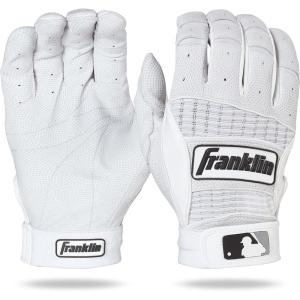 Franklin Sports MLB Batting Gloves – Neo Classic II – Adult Batting Gloves Pair – Baseball + Softball(White/White)