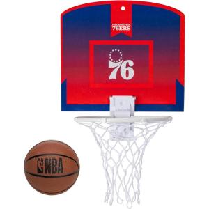 Franklin Sports NBA Over the Door Basketball Hoop – Kids Indoor Mini Hoop Set with Basketball – Perfect for Bedroom or Office(Philadelphia 76ers)