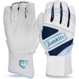 Franklin Sports USA Softball Batting Gloves – Infinite Powerstrap Women’s Fastpitch + Softball Batting Gloves – Durable Full Wrap Cage Practice Gloves – Reinforced Wrist(Pearl)