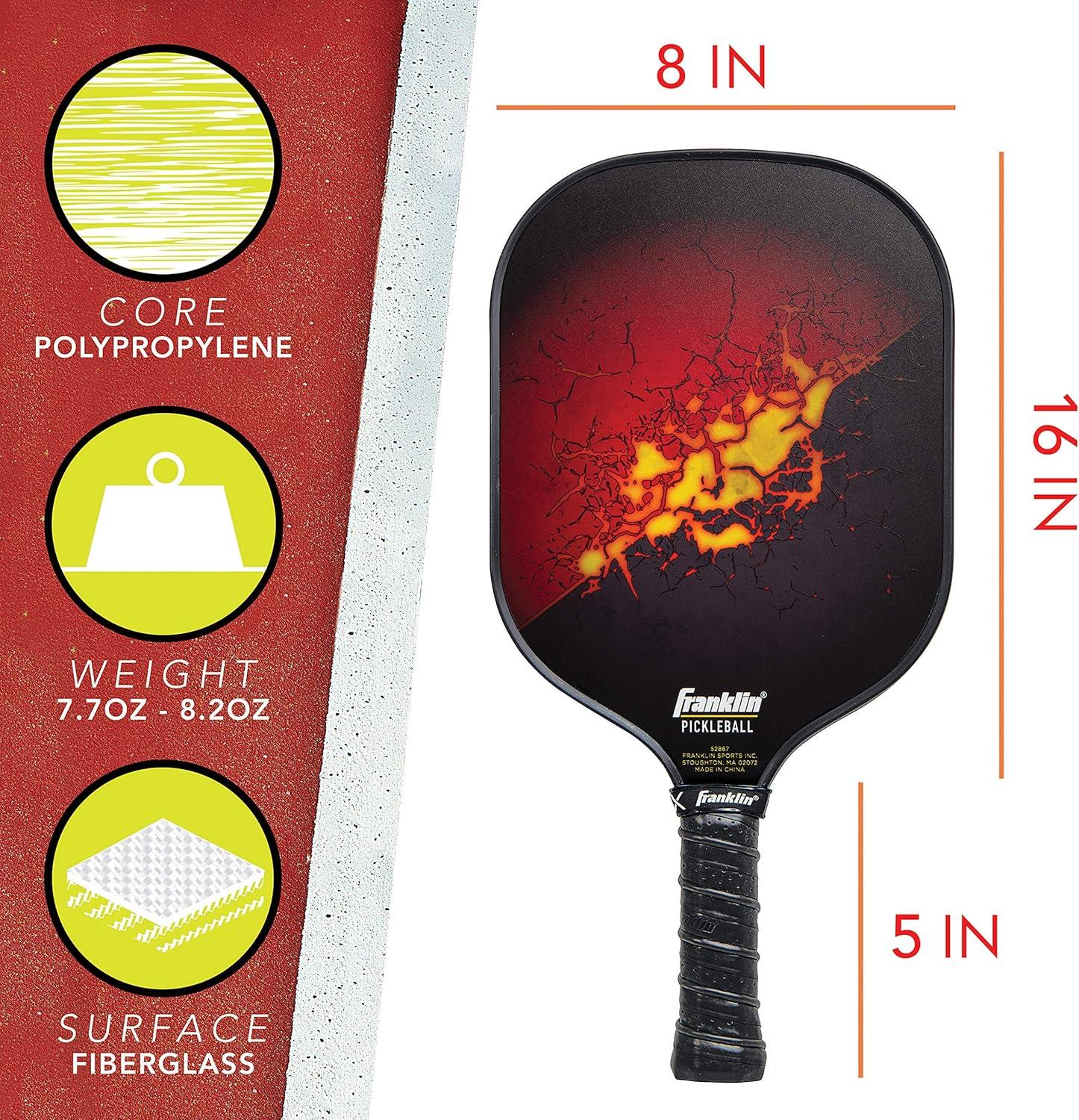 imageFranklin Sports 2 Paddle and 4 X40 Outdoor Pickleball Set Polypropylene Core Fiberglass Surface