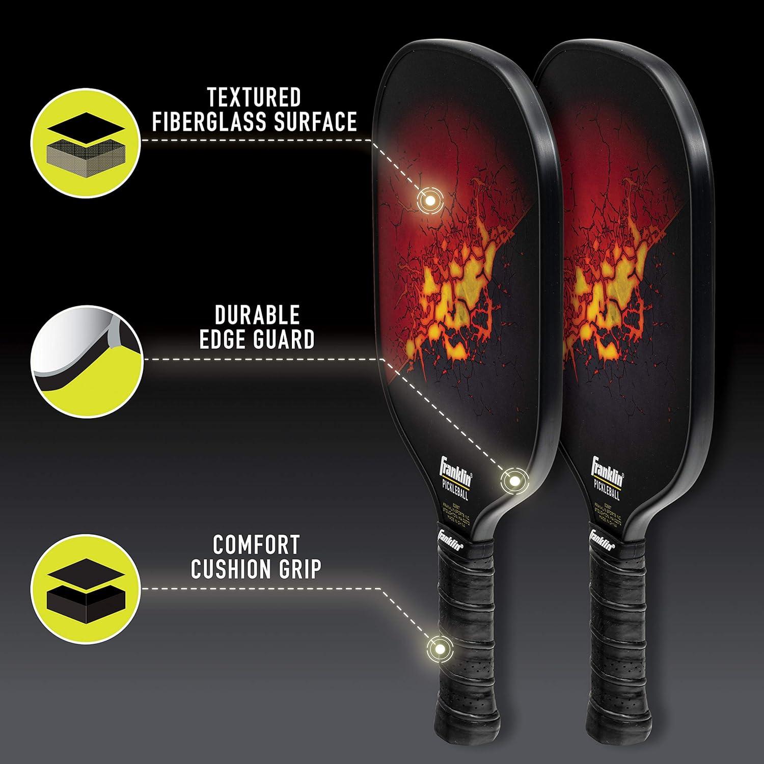 imageFranklin Sports 2 Paddle and 4 X40 Outdoor Pickleball Set Polypropylene Core Fiberglass Surface