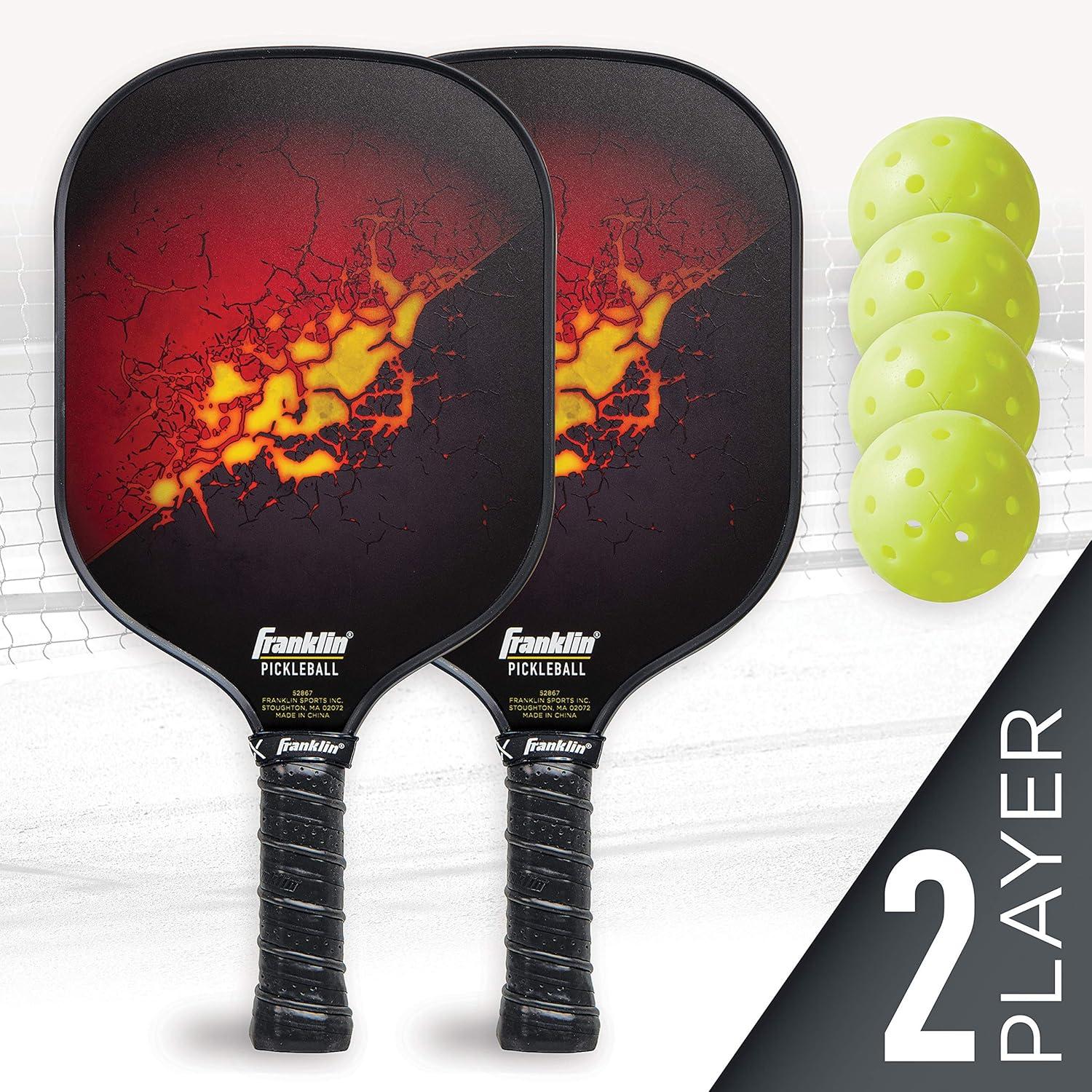 imageFranklin Sports 2 Paddle and 4 X40 Outdoor Pickleball Set Polypropylene Core Fiberglass Surface