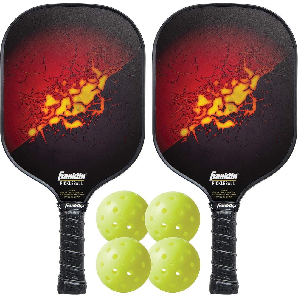 imageFranklin Sports 2 Paddle and 4 X40 Outdoor Pickleball Set Polypropylene Core Fiberglass Surface