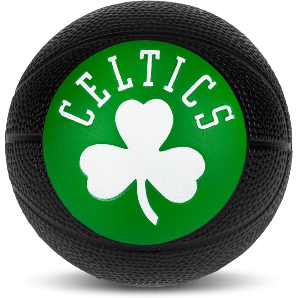 imageFranklin Sports Kids NBA Mini Foam Basketball  55quot Inch Soft Toy Basketball for Indoor or Mini Over the Door HoopsBoston Celtics