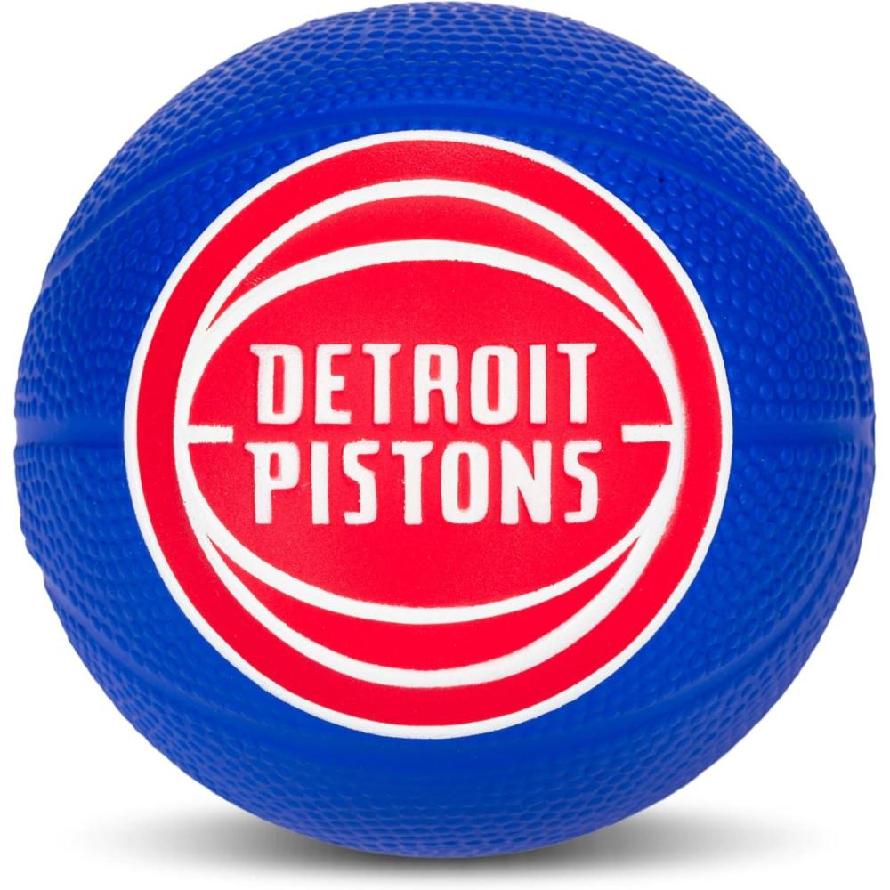 imageFranklin Sports Kids NBA Mini Foam Basketball  55quot Inch Soft Toy Basketball for Indoor or Mini Over the Door HoopsDetroit Pistons