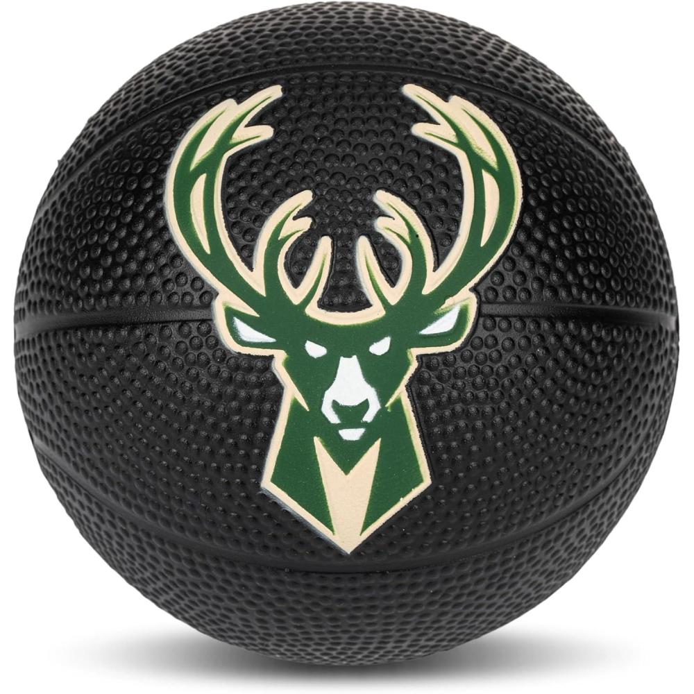 imageFranklin Sports Kids NBA Mini Foam Basketball 55quot Inch Soft Toy Basketball for Indoor or Mini Over the Door HoopsMilwaukee Bucks