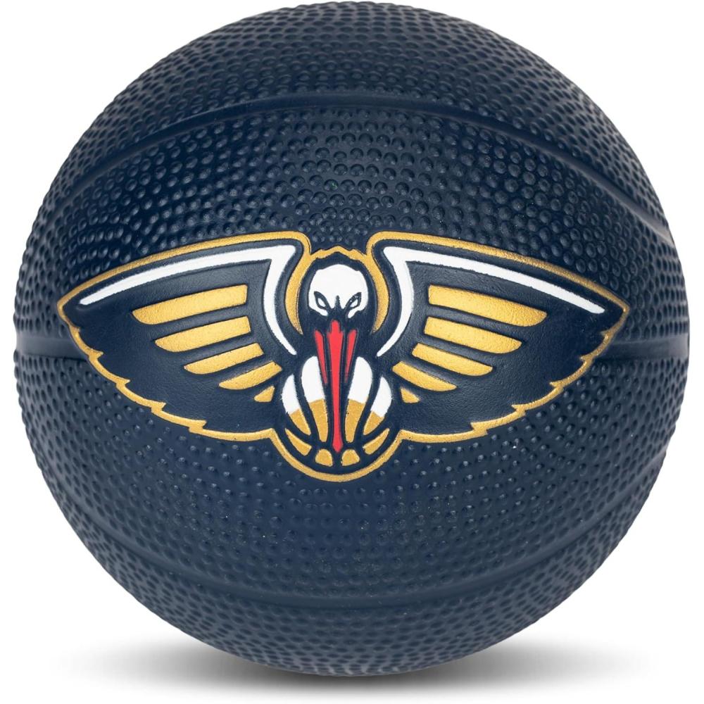 imageFranklin Sports Kids NBA Mini Foam Basketball 55quot Inch Soft Toy Basketball for Indoor or Mini Over the Door HoopsNew Orleans Pelicans