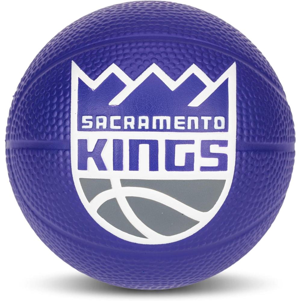 imageFranklin Sports Kids NBA Mini Foam Basketball  55quot Inch Soft Toy Basketball for Indoor or Mini Over the Door HoopsSacramento Kings
