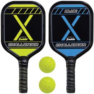 Franklin Sports 2 Player Pickleball Paddle + Ball Starter Set – Includes (2) Aluminum Paddles and (2) X-40 Balls – USA Pickleball (USAP) Approved(One Size)
