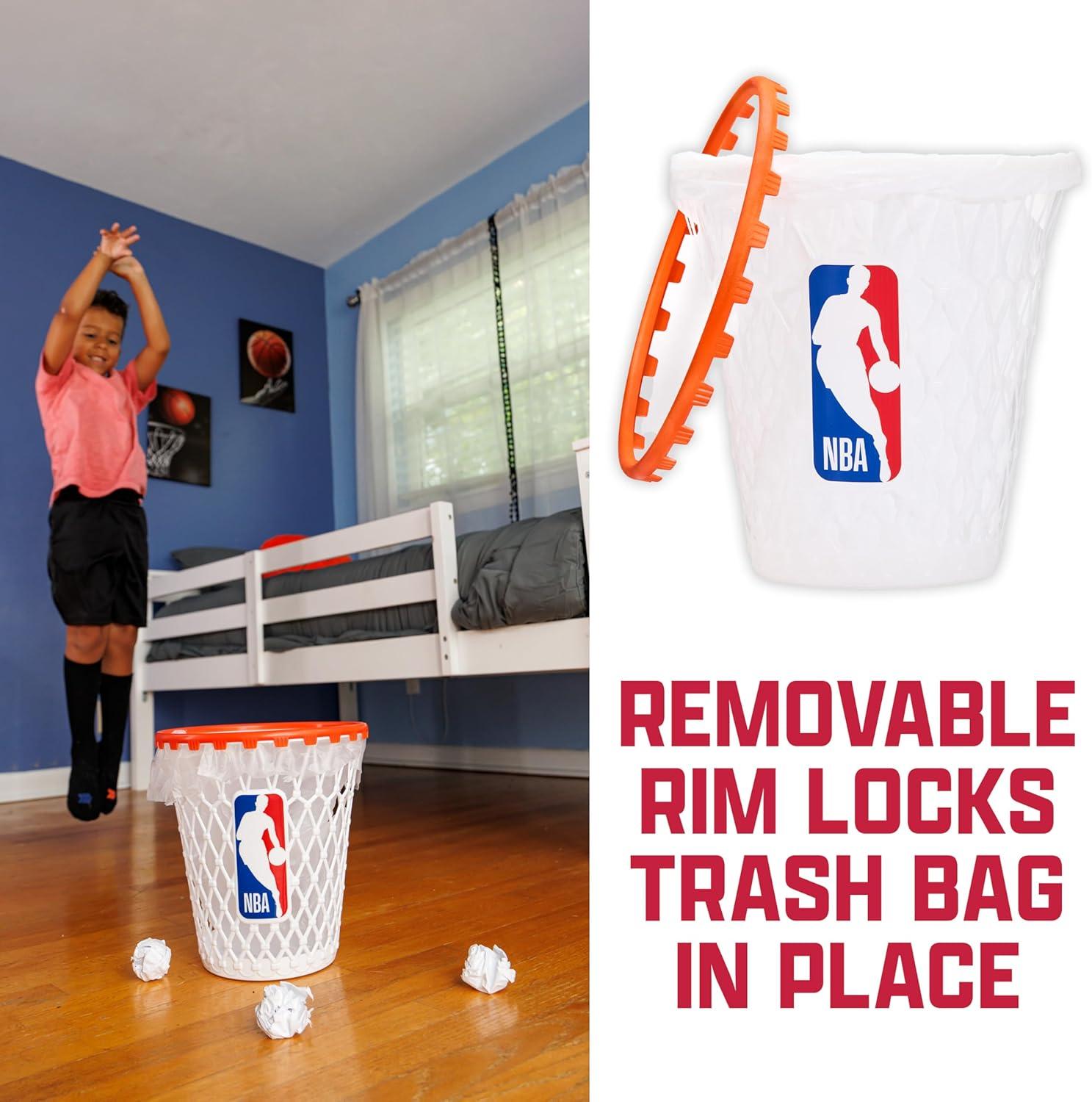 imageFranklin Sports NBA Mini Hoop Waste Bin 11quot BasketballThemed Trash Can with Removable Rim for Kids Rooms Dorms and Fun Indoor Paper Toss Play Official NBA Branding Practical ampamp Playful Design