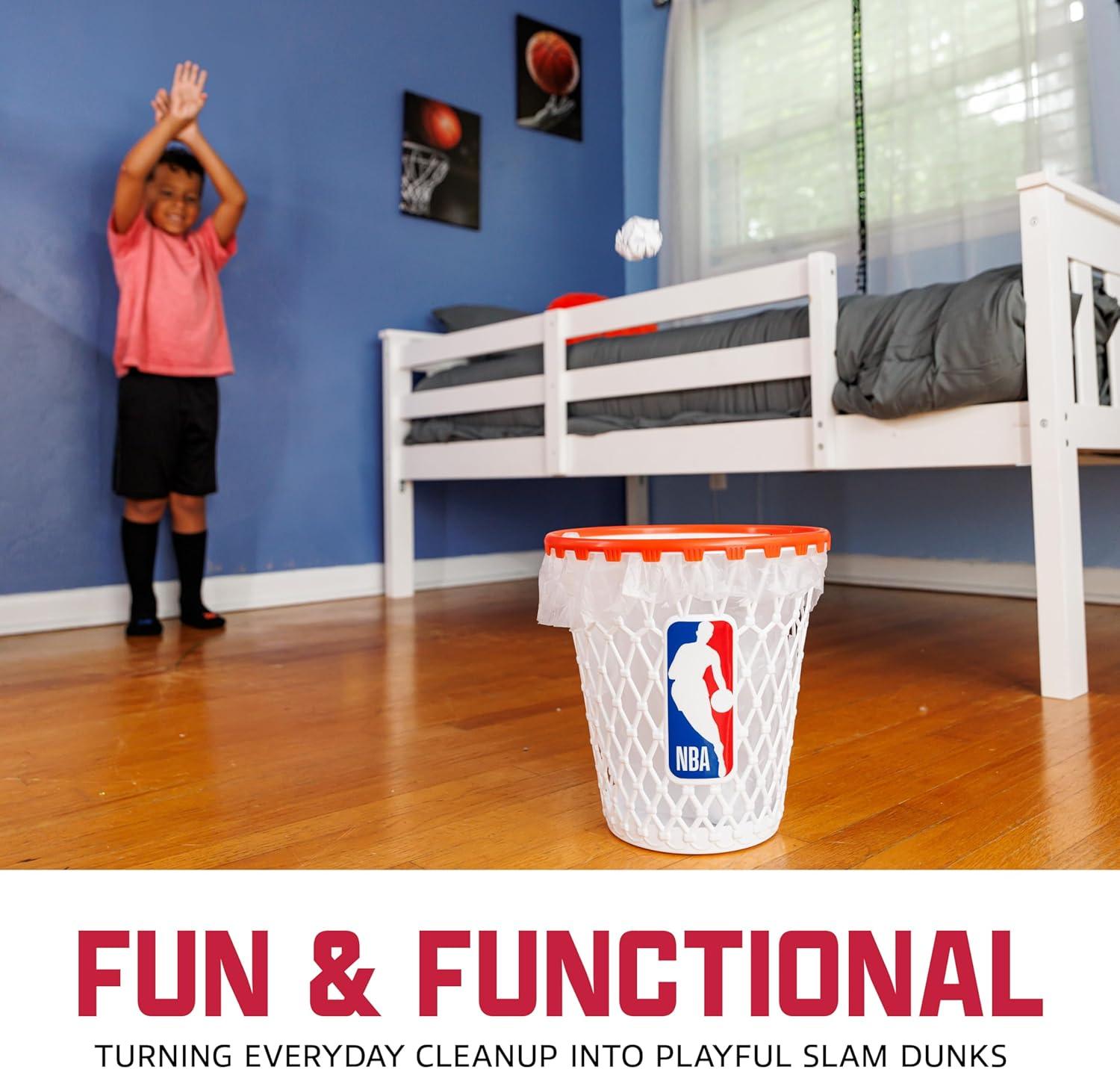 imageFranklin Sports NBA Mini Hoop Waste Bin 11quot BasketballThemed Trash Can with Removable Rim for Kids Rooms Dorms and Fun Indoor Paper Toss Play Official NBA Branding Practical ampamp Playful Design