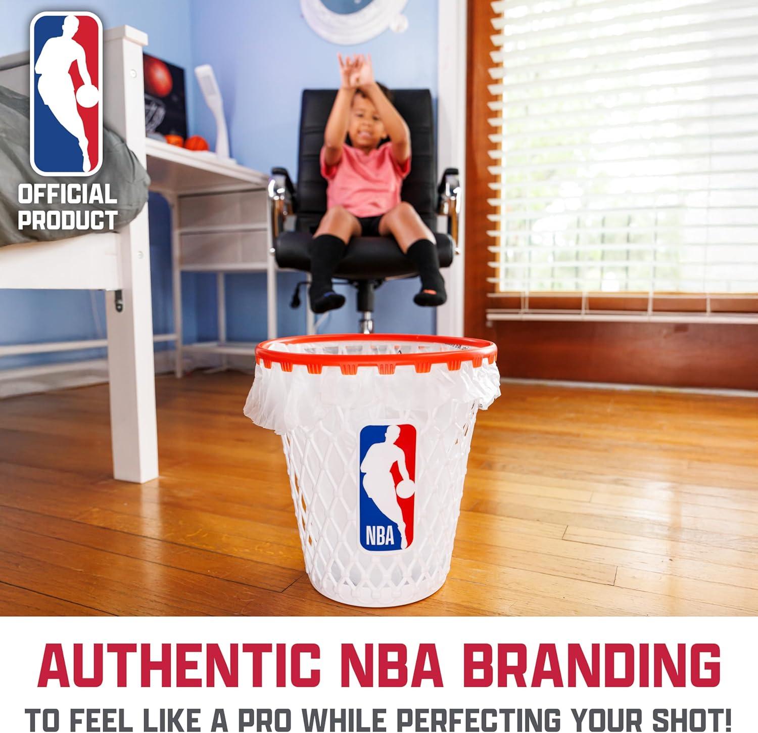 imageFranklin Sports NBA Mini Hoop Waste Bin 11quot BasketballThemed Trash Can with Removable Rim for Kids Rooms Dorms and Fun Indoor Paper Toss Play Official NBA Branding Practical ampamp Playful Design