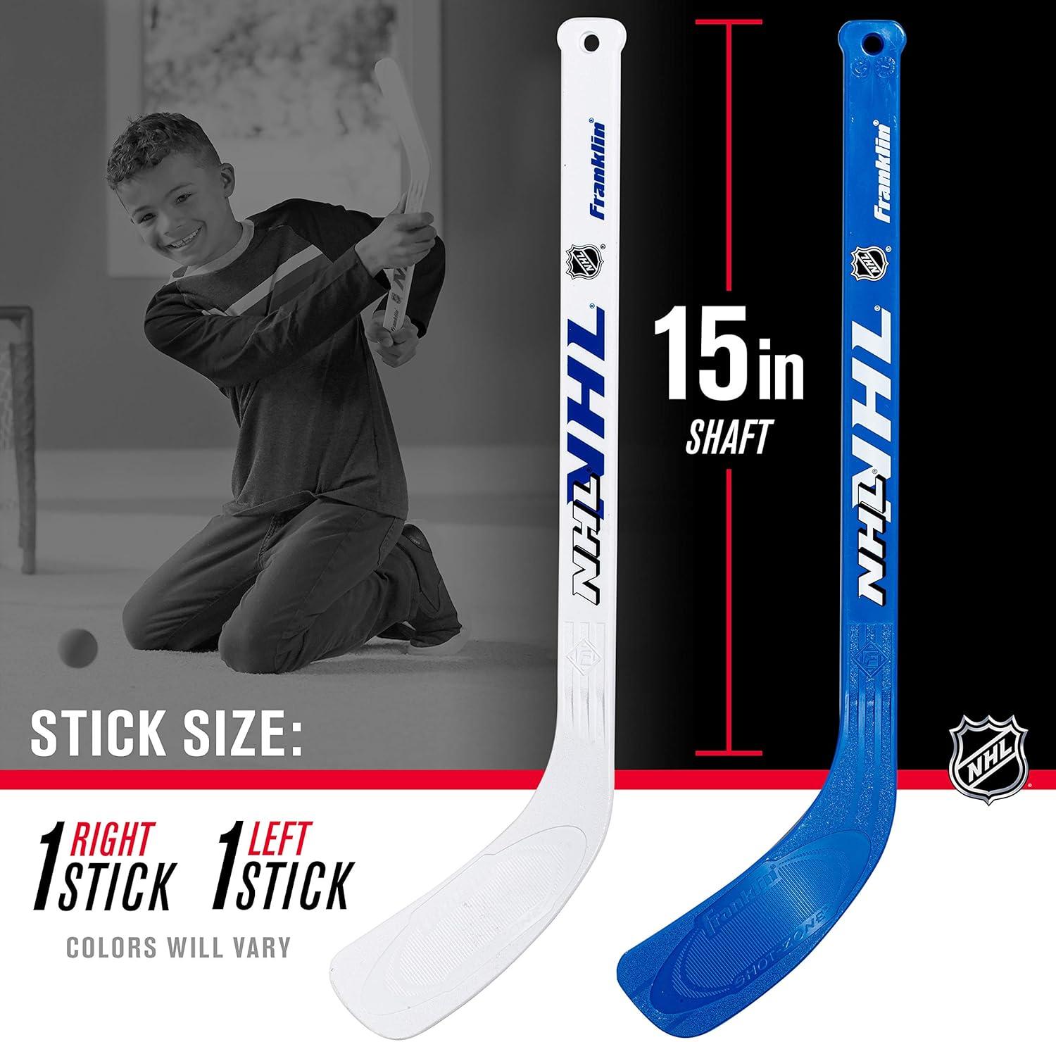 imageFranklin Sports NHL Mini Hockey Stick and Ball Set Kids Indoor Knee Hockey Game Set Includes 2 Mini Sticks and 2 Foam Balls