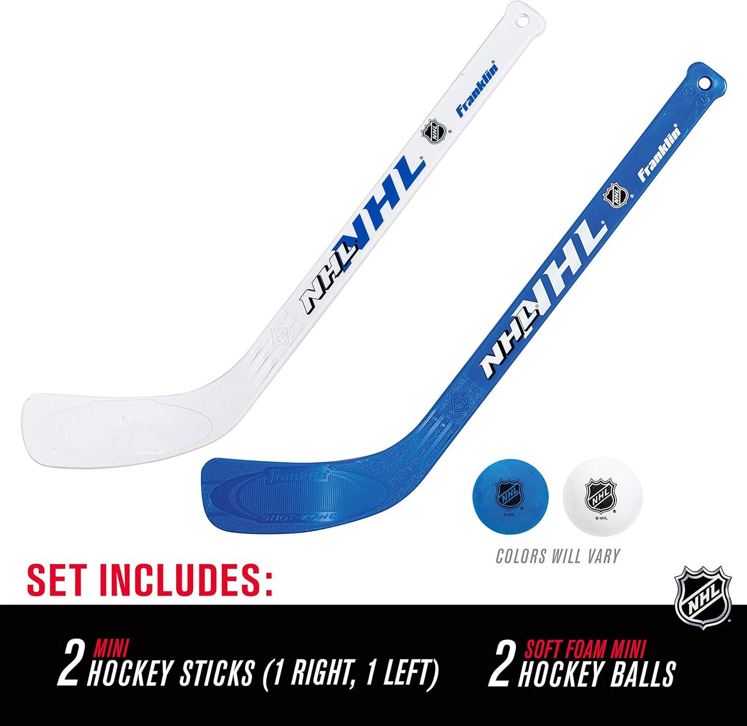 imageFranklin Sports NHL Mini Hockey Stick and Ball Set Kids Indoor Knee Hockey Game Set Includes 2 Mini Sticks and 2 Foam Balls