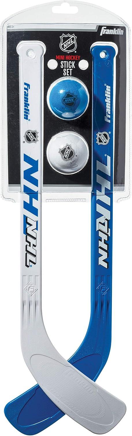 imageFranklin Sports NHL Mini Hockey Stick and Ball Set Kids Indoor Knee Hockey Game Set Includes 2 Mini Sticks and 2 Foam Balls