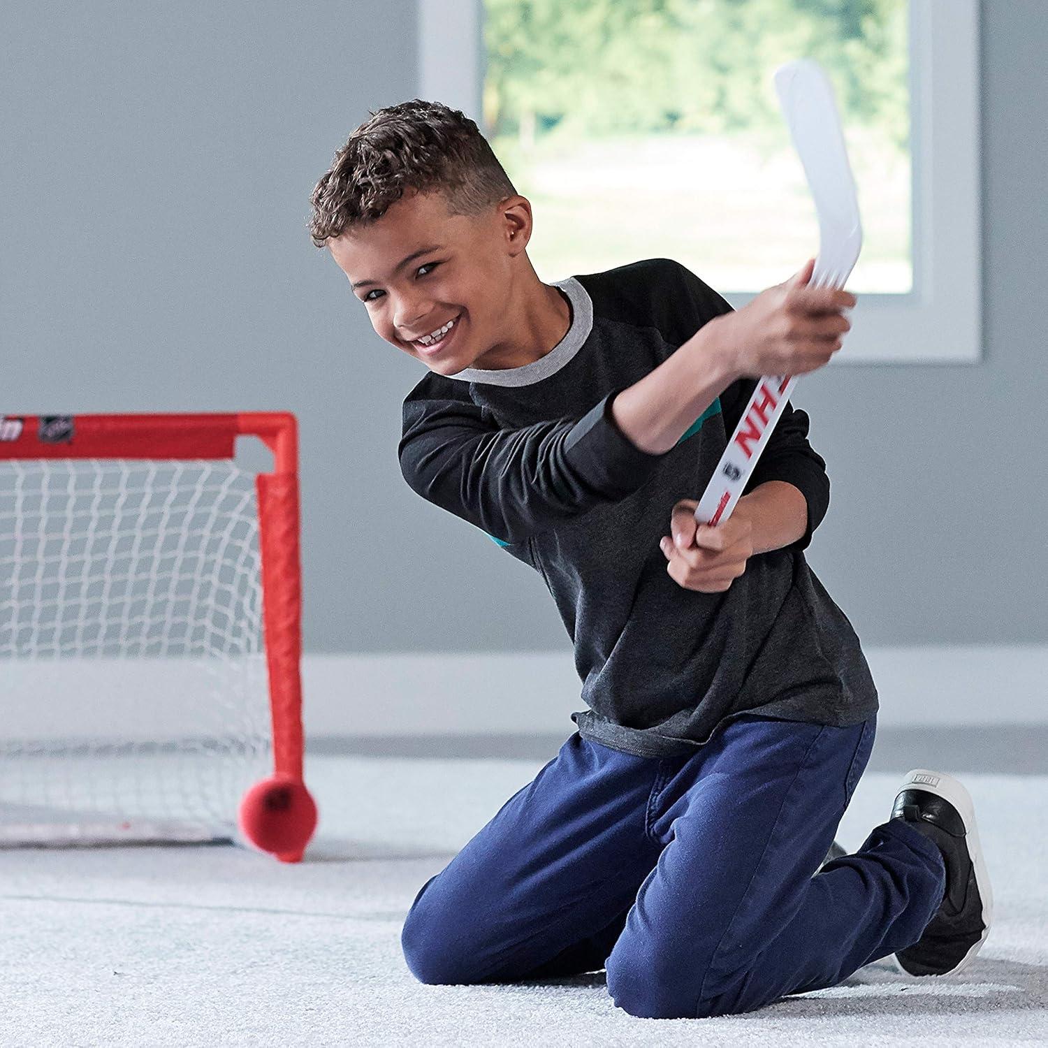 imageFranklin Sports NHL Mini Hockey Stick and Ball Set Kids Indoor Knee Hockey Game Set Includes 2 Mini Sticks and 2 Foam Balls