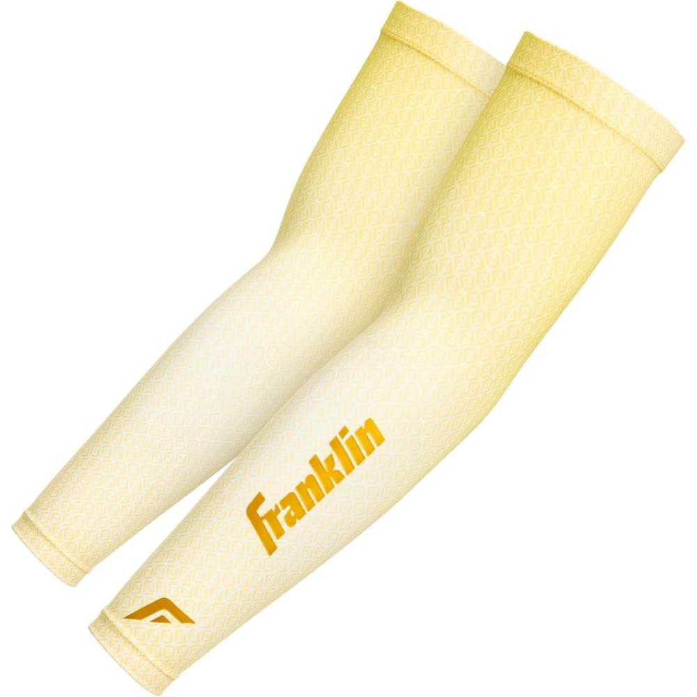 imageFranklin Sports Baseball Arm Sleeves  Baseball  Softball Arm Compression Sleeves for Boys  Girls  Multiple ColorsVanillaGold