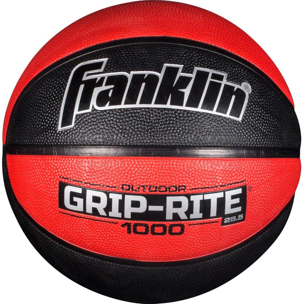imageFranklin Sports GripRite 1000 Youth Basketball  Durable Junior Size Basketball for School Camp Home Practice  Indoor and Outdoor Use  Multiple Colors and SizesRedBlack