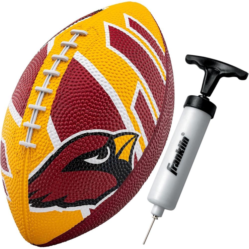 imageFranklin Sports NFL Team Footballs  Rubber Youth Mini Balls for All Teams  Kids 85quot Football  Air Pump Sets  Official NFL LicensedArizona Cardinals