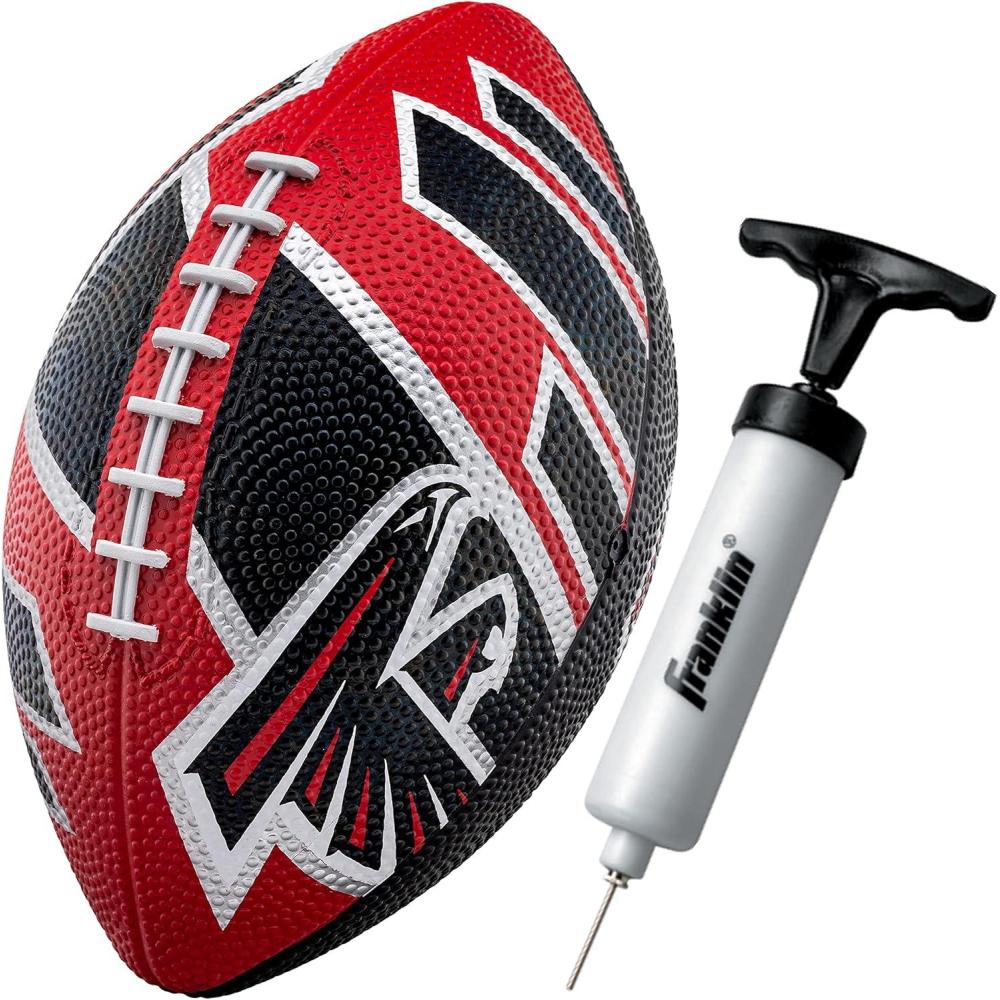 imageFranklin Sports NFL Team Footballs  Rubber Youth Mini Balls for All Teams  Kids 85quot Football  Air Pump Sets  Official NFL LicensedAtlanta Falcons