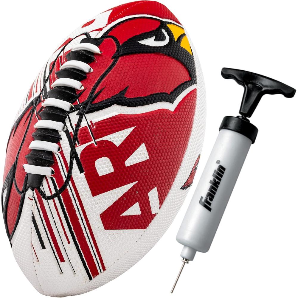 imageFranklin Sports NFL Team Mini Footballs  Youth 85quot Official NFL Licensed Football  Air Pump SetArizona Cardinals