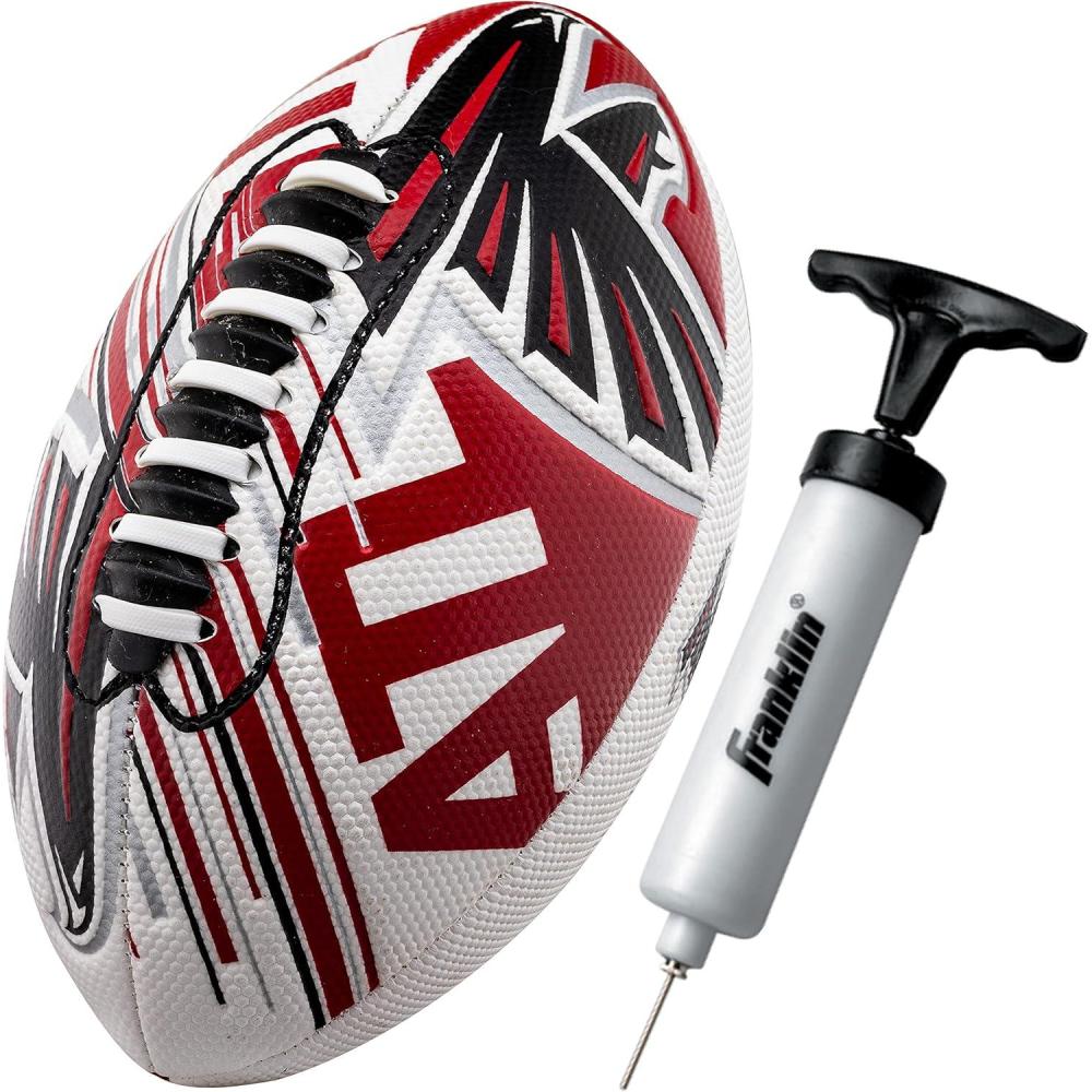 imageFranklin Sports NFL Team Mini Footballs  Youth 85quot Official NFL Licensed Football  Air Pump SetAtlanta Falcons