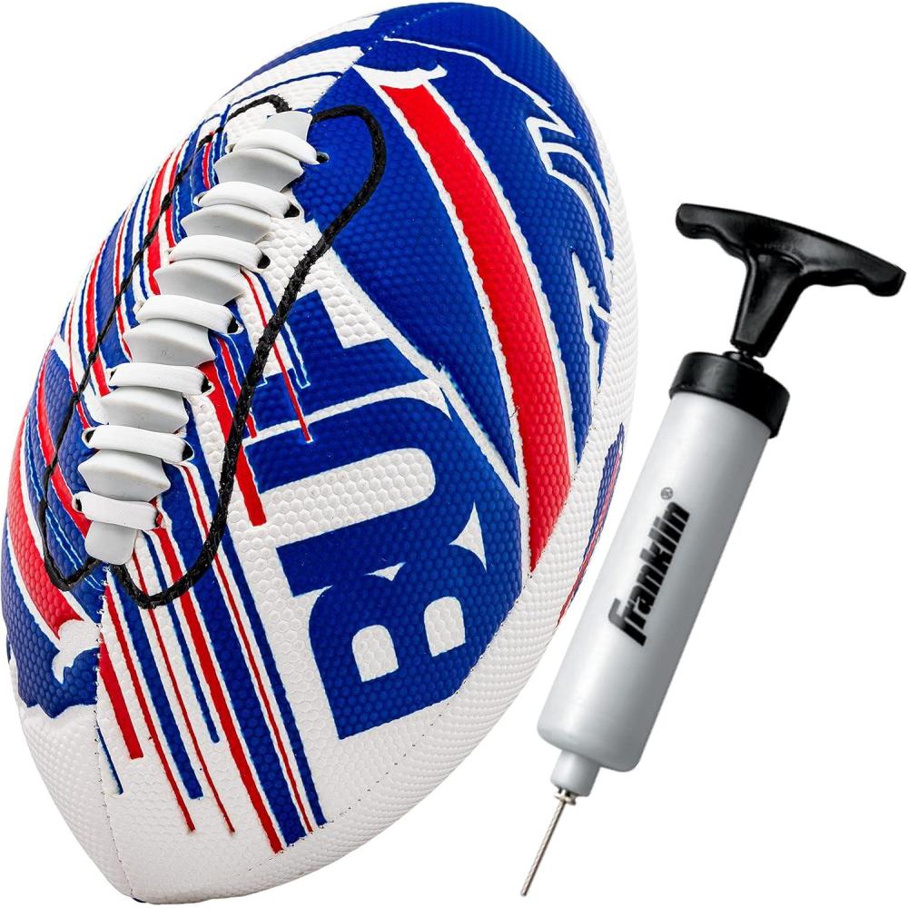 imageFranklin Sports NFL Team Mini Footballs  Youth 85quot Official NFL Licensed Football  Air Pump SetBuffalo Bills
