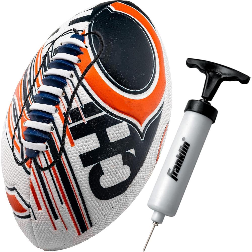 imageFranklin Sports NFL Team Mini Footballs Youth 85quot Official NFL Licensed Football Air Pump SetChicago Bears