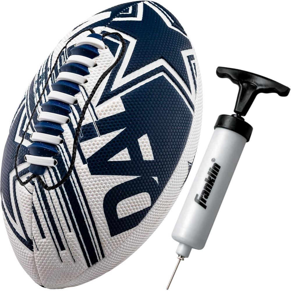 imageFranklin Sports NFL Team Mini Footballs  Youth 85quot Official NFL Licensed Football  Air Pump SetDallas Cowboys