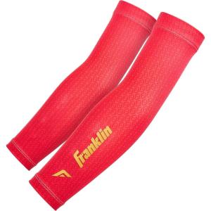 Franklin Sports Baseball Arm Sleeves – Baseball + Softball Arm Compression Sleeves for Boys + Girls – Multiple Colors(Red)