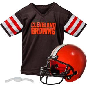 Franklin Sports NFL Kids Helmet + Jersey Sets – Youth NFL Team Uniform Sets – Costume Set – Helmet, Jersey + Chinstrap-Medium(Cleveland Browns)