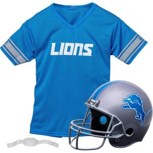 Franklin Sports NFL Kids Helmet + Jersey Sets – Youth NFL Team Uniform Sets – Costume Set – Helmet, Jersey + Chinstrap-Medium(Detroit Lions)