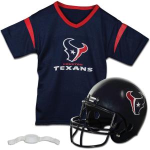 Franklin Sports NFL Kids Helmet + Jersey Sets – Youth NFL Team Uniform Sets – Costume Set – Helmet, Jersey + Chinstrap-Medium(Houston Texans)