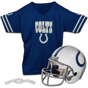 Franklin Sports NFL Kids Helmet + Jersey Sets – Youth NFL Team Uniform Sets – Costume Set – Helmet, Jersey + Chinstrap-Medium(Indianapolis Colts)