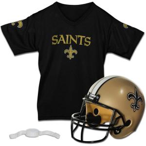Franklin Sports NFL Kids Helmet + Jersey Sets – Youth NFL Team Uniform Sets – Costume Set – Helmet, Jersey + Chinstrap-Medium(New Orleans Saints)