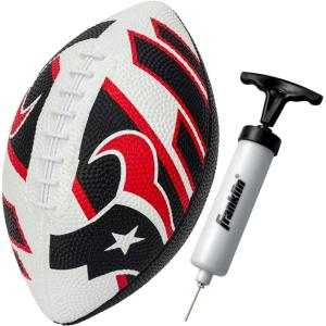 Franklin Sports NFL Team Footballs – Rubber Youth Mini Balls for All Teams – Kids 8.5″ Football + Air Pump Sets – Official NFL Licensed(Houston Texans)