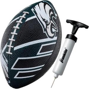 Franklin Sports NFL Team Footballs – Rubber Youth Mini Balls for All Teams – Kids 8.5″ Football + Air Pump Sets – Official NFL Licensed(Philadelphia Eagles)