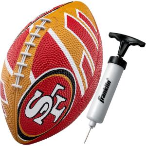 Franklin Sports NFL Team Footballs – Rubber Youth Mini Balls for All Teams – Kids 8.5″ Football + Air Pump Sets – Official NFL Licensed(San Francisco 49ers)