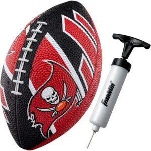 Franklin Sports NFL Team Footballs – Rubber Youth Mini Balls for All Teams – Kids 8.5″ Football + Air Pump Sets – Official NFL Licensed(Tampa Bay Buccaneers)