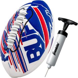 Franklin Sports NFL Team Mini Footballs – Youth 8.5″ Official NFL Licensed Football + Air Pump Set(Buffalo Bills)