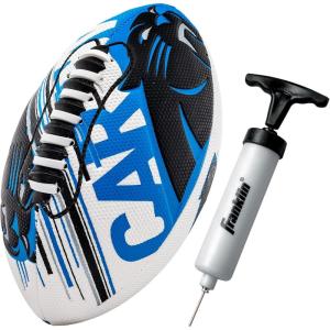 Franklin Sports NFL Team Mini Footballs – Youth 8.5″ Official NFL Licensed Football + Air Pump Set(Carolina Panthers)