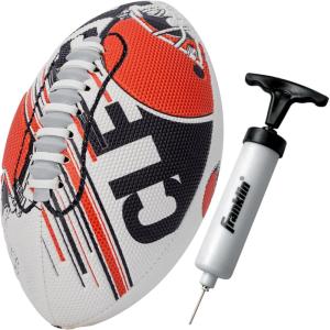 Franklin Sports NFL Team Mini Footballs – Youth 8.5″ Official NFL Licensed Football + Air Pump Set(Cleveland Browns)