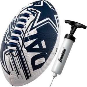 Franklin Sports NFL Team Mini Footballs – Youth 8.5″ Official NFL Licensed Football + Air Pump Set(Dallas Cowboys)